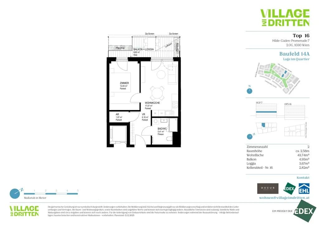 2-Zimmer-Wohnung kaufen in Wien – 43,74 m², € 333.000 – Bild 12 von 12