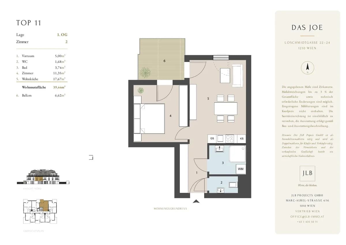 2-Zimmer-Wohnung kaufen in Wien – 39,4 m², € 278.570 – Bild 6 von 6