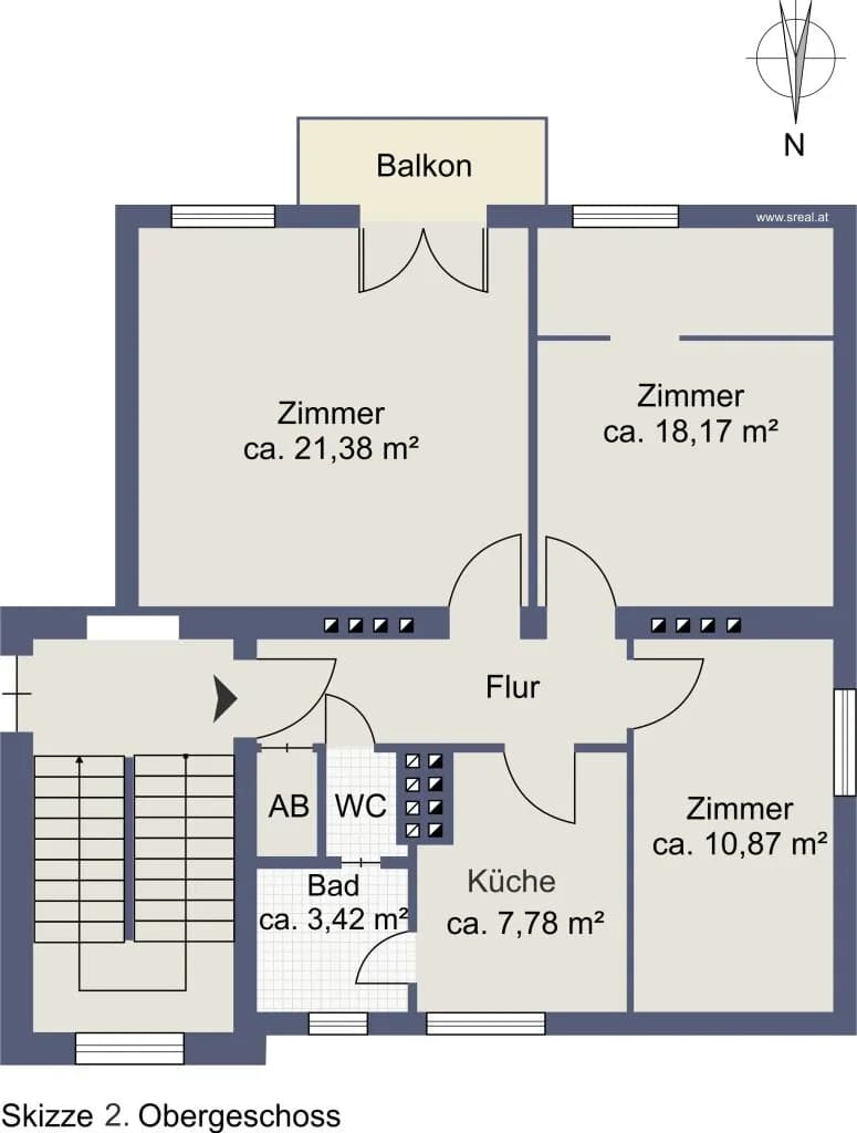 3-Zimmer-Wohnung kaufen in Salzburg Stadt – 67,86 m², € 269.900 – Bild 5 von 5