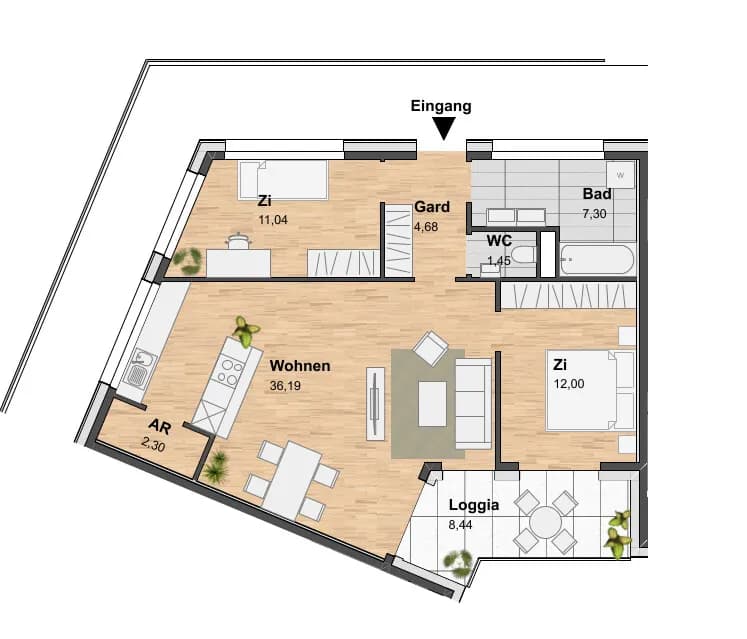3-Zimmer-Wohnung mieten in Graz – 83,4 m², € 1.349 – Bild 3 von 15