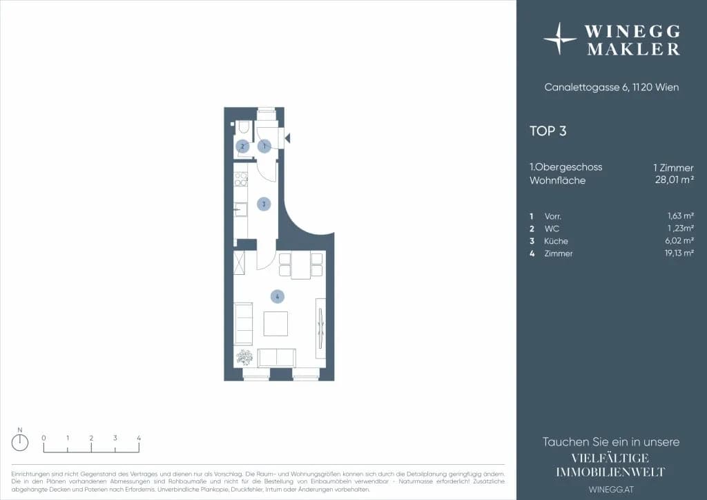 1-Zimmer-Wohnung kaufen in Wien – 28 m², € 120.000 – Bild 6 von 6