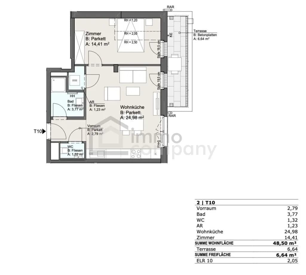 3-Zimmer-Wohnung kaufen in Wien – 48,5 m², € 300.860 – Bild 6 von 11
