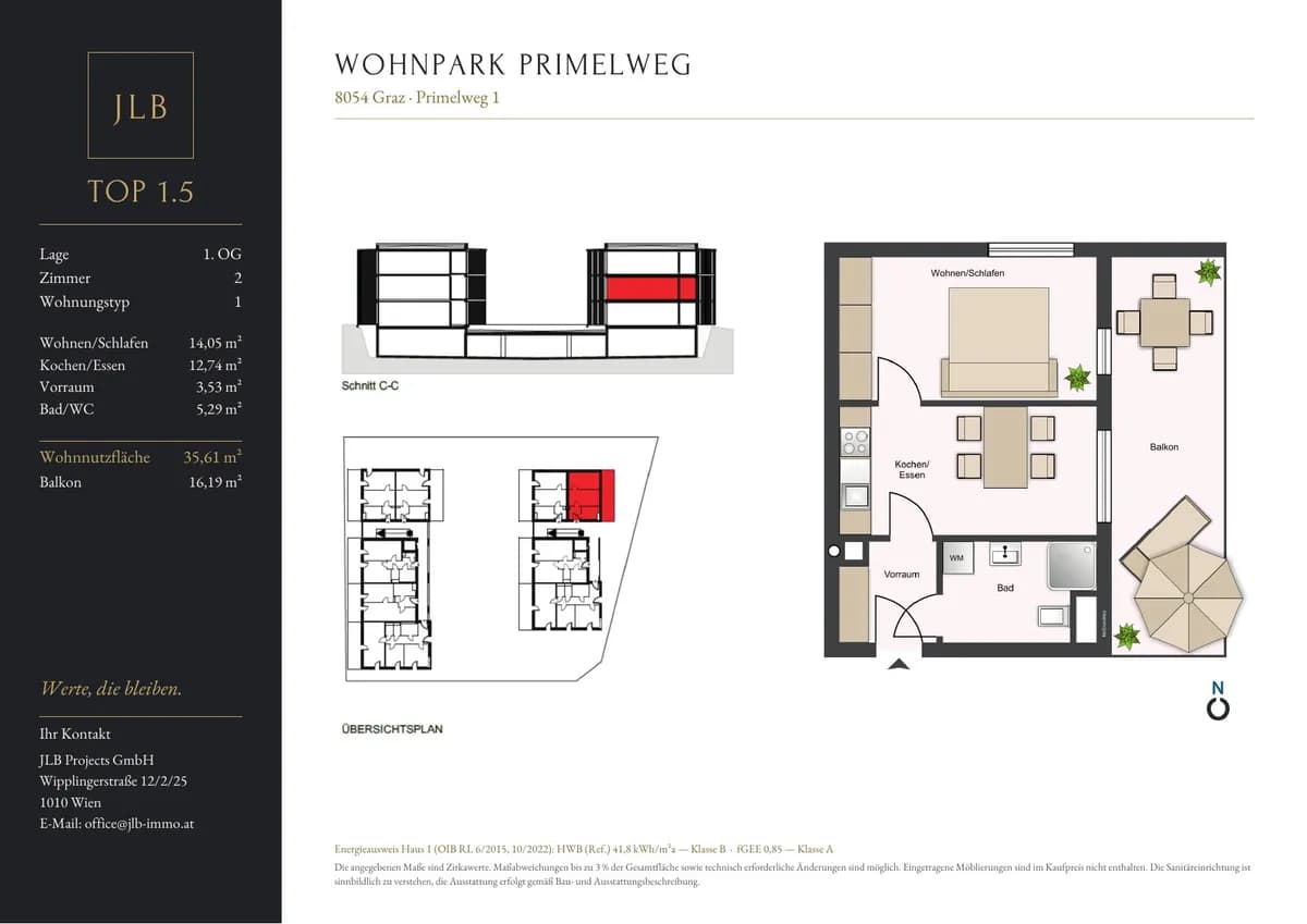 2-Zimmer-Wohnung kaufen in Graz – 35,84 m², € 128.000 – Bild 16 von 16