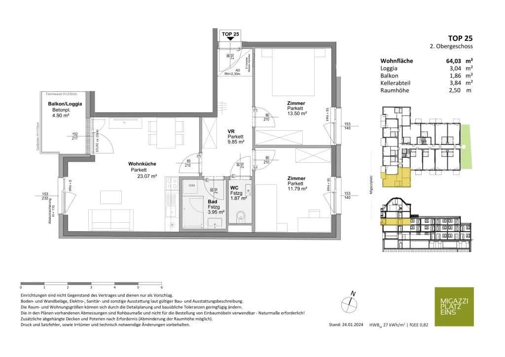 3-Zimmer-Wohnung kaufen in Wien – 64,03 m², € 517.000 – Bild 11 von 13