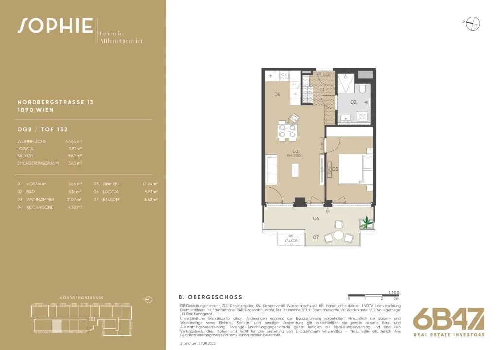 2-Zimmer-Wohnung kaufen in Wien – 46,22 m², € 625.000 – Bild 13 von 13