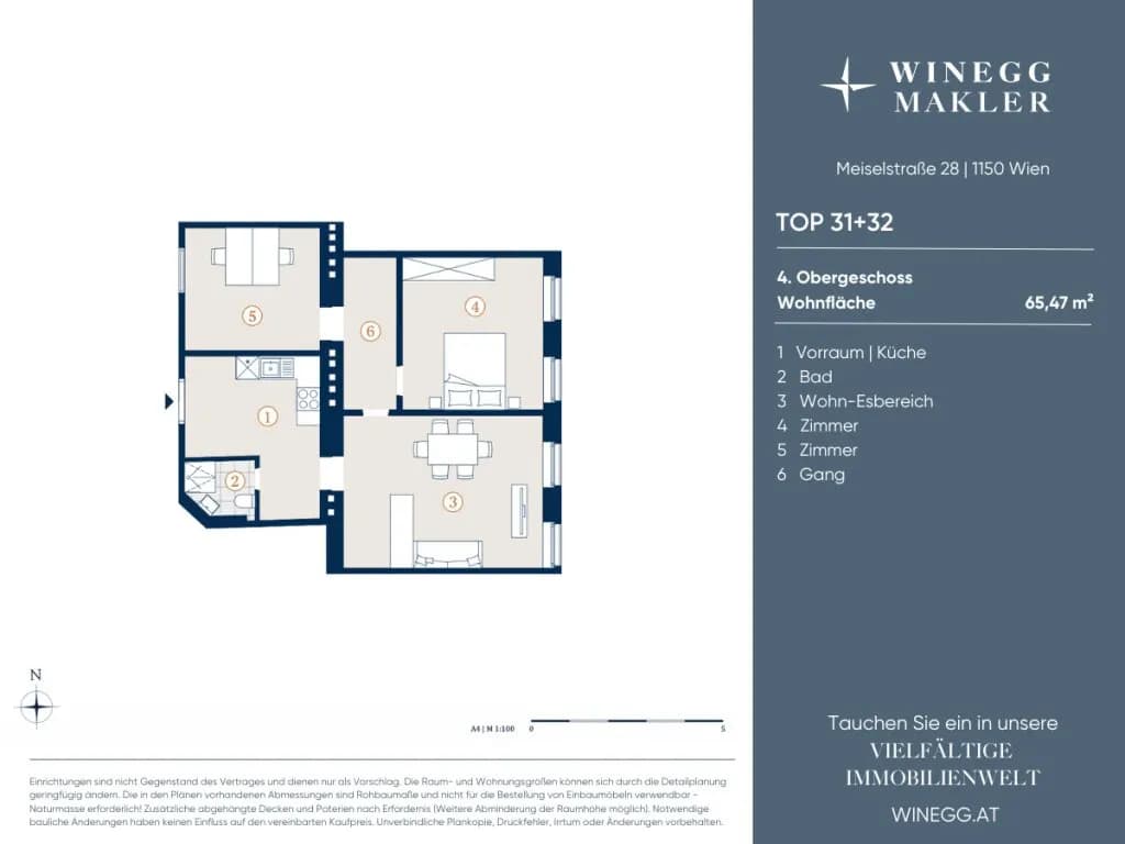 2-Zimmer-Wohnung kaufen in Wien – 65,47 m², € 365.000 – Bild 13 von 13