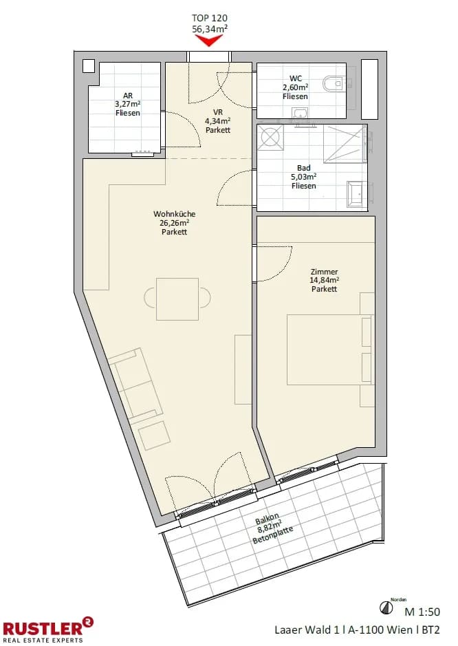 2-Zimmer-Wohnung mieten in Wien – 57,35 m², € 1.049 – Bild 20 von 20