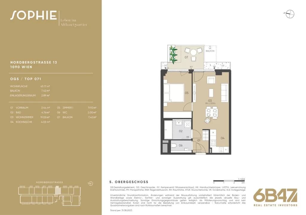 2-Zimmer-Wohnung kaufen in Wien – 46,06 m², € 470.000 – Bild 14 von 14