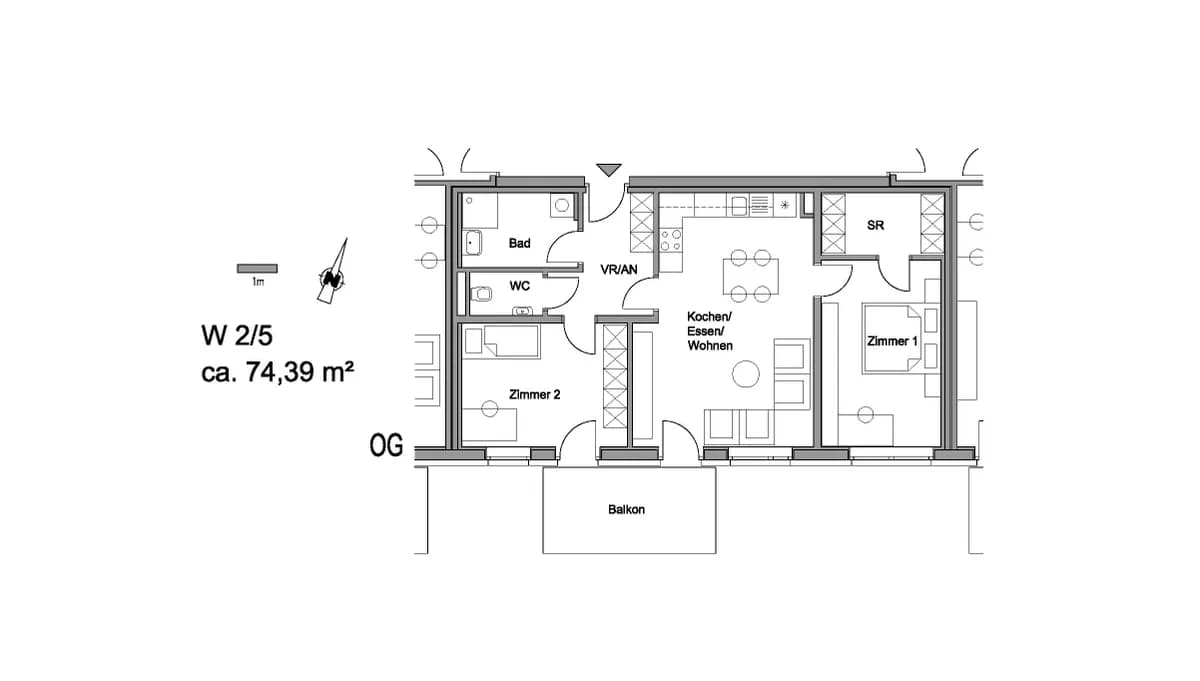 3-Zimmer-Wohnung mieten in Weiz – 74,3 m², € 746 – Bild 2 von 11