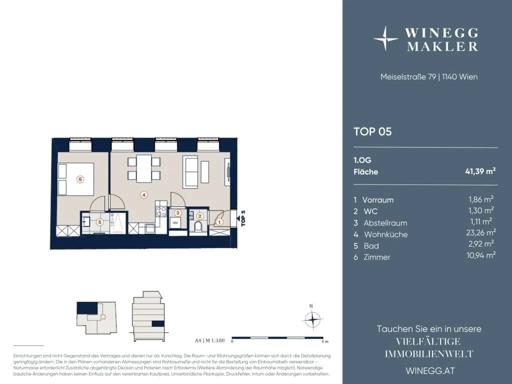 2-Zimmer-Wohnung kaufen in Wien – 44,32 m², € 315.000 – Bild 7 von 7
