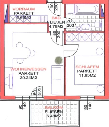 2-Zimmer-Wohnung kaufen in Villach – 41,59 m², € 170.000 – Bild 7 von 8