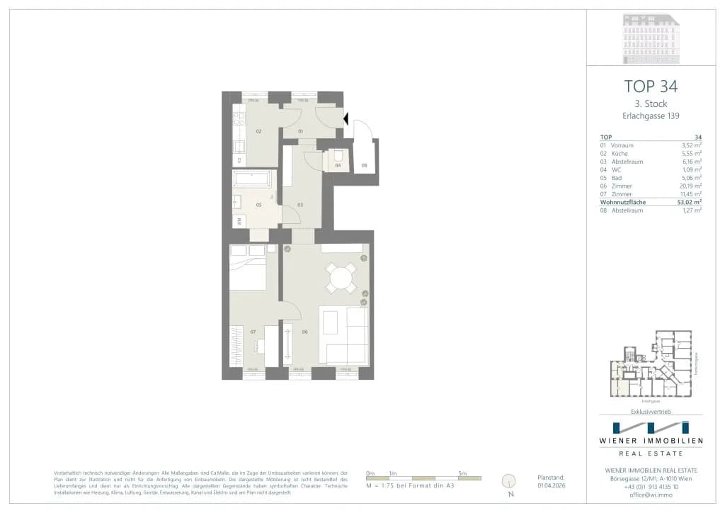 2-Zimmer-Wohnung kaufen in Wien – 53,02 m², € 194.856 – Bild 9 von 11