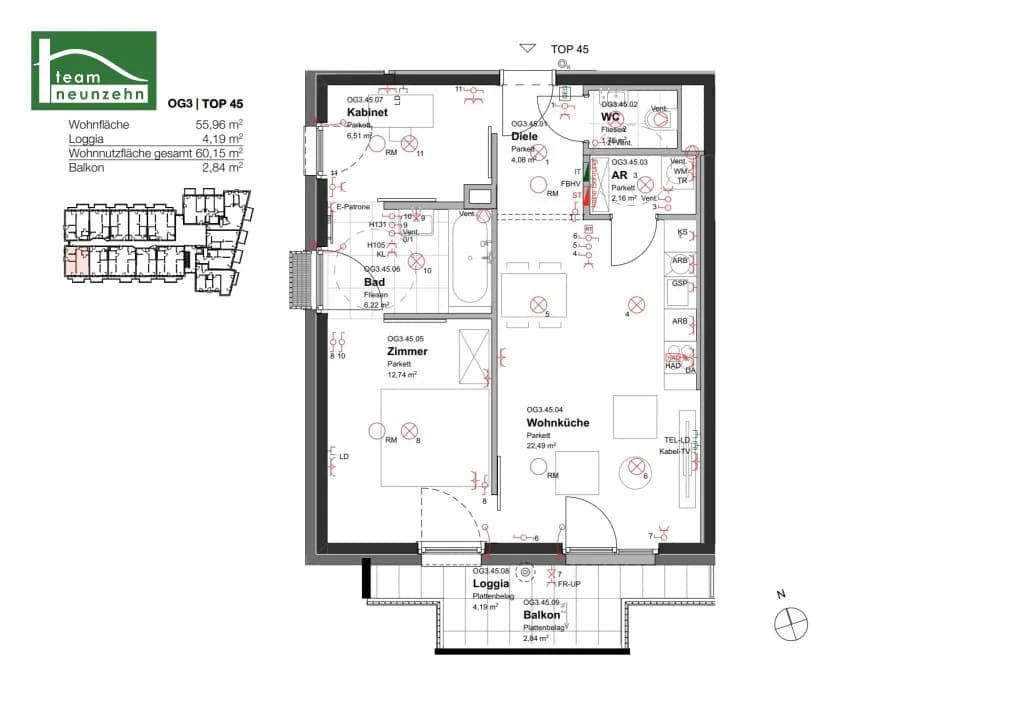2-Zimmer-Wohnung mieten in Wien – 55,73 m², € 1.010 – Bild 22 von 22