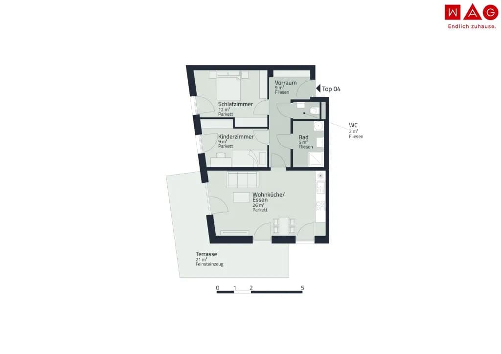 3-Zimmer-Wohnung mieten in Graz – 63 m², € 1.139 – Bild 6 von 7