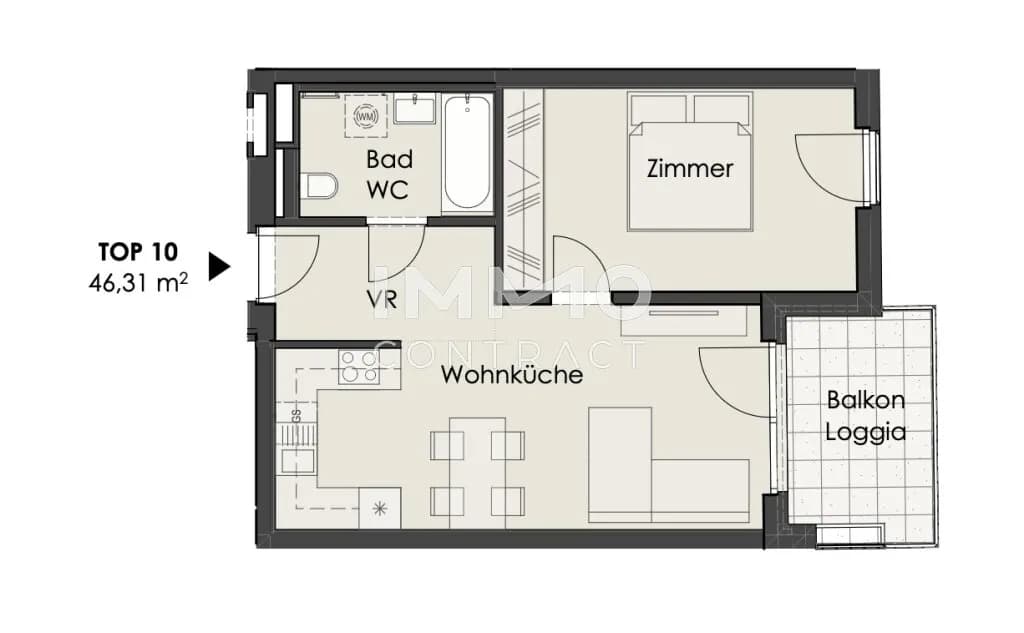 2-Zimmer-Wohnung kaufen in Wien – 46,31 m², € 342.000 – Bild 9 von 10