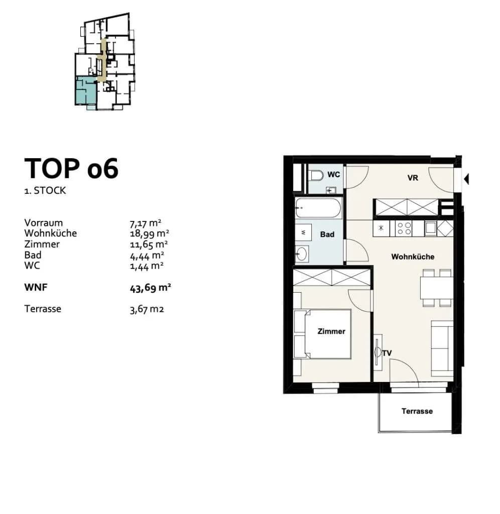 2-Zimmer-Wohnung kaufen in Wien – 43,69 m², € 297.000 – Bild 11 von 11