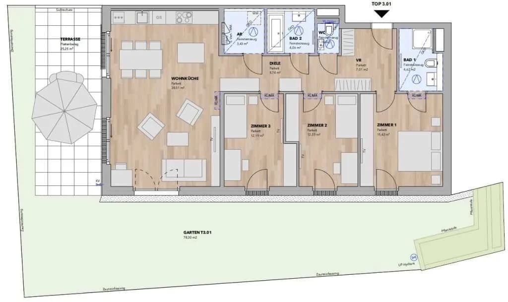 4-Zimmer-Wohnung kaufen in Sankt Pölten Land – 108,31 m², € 743.000 – Bild 3 von 15
