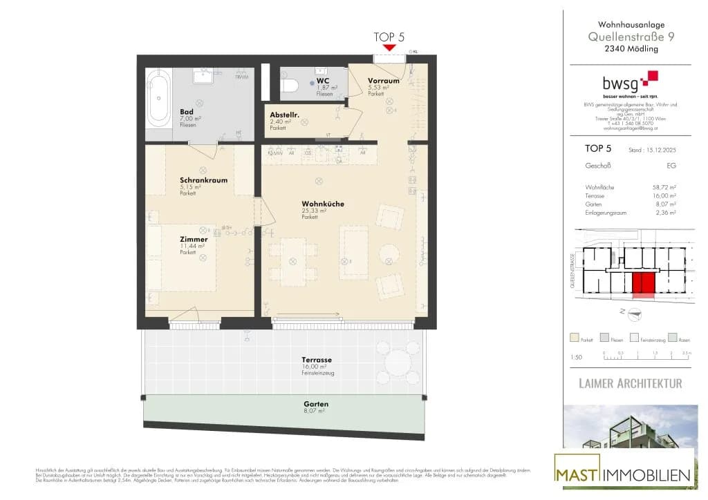 2-Zimmer-Wohnung kaufen in Mödling – 58,72 m², € 429.000 – Bild 14 von 14