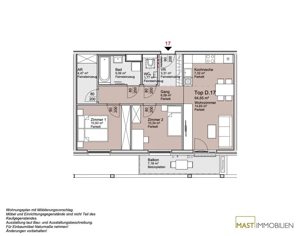 3-Zimmer-Wohnung kaufen in Wien – 64,65 m², € 425.000 – Bild 12 von 12
