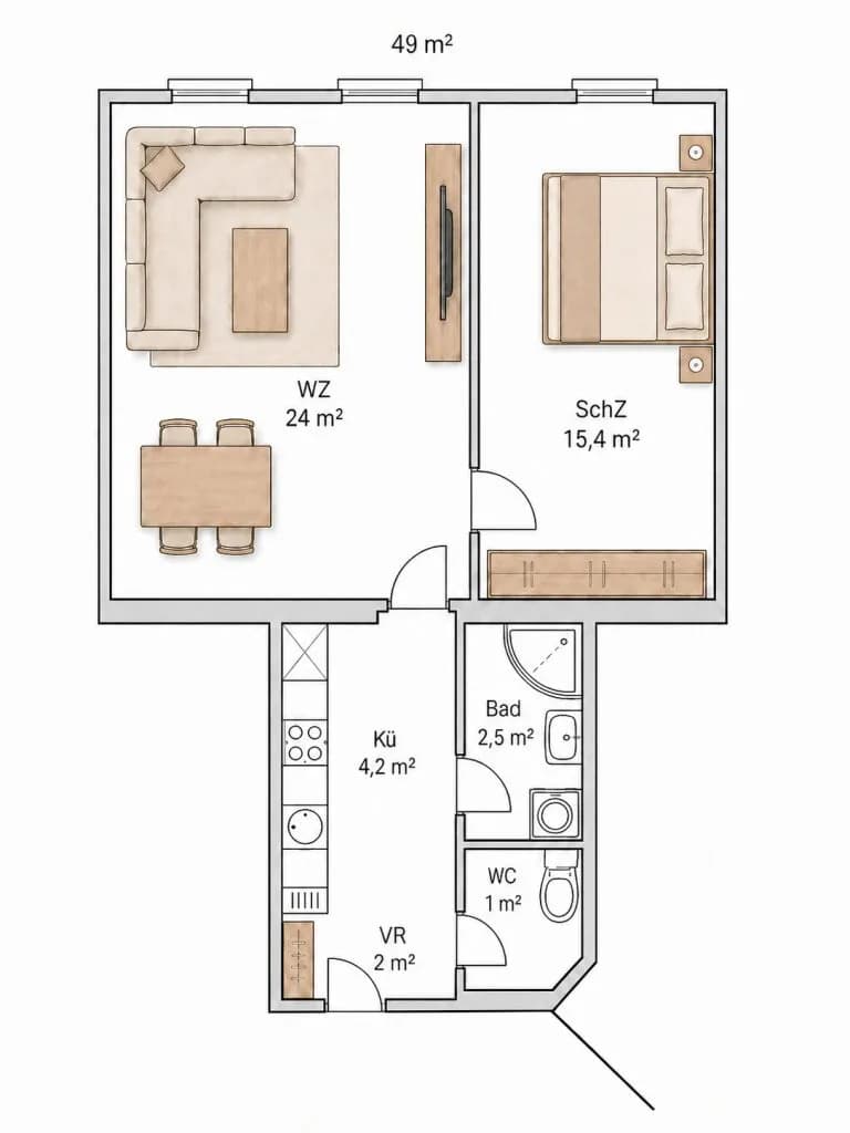 2-Zimmer-Wohnung kaufen in Wien – 49 m², € 239.000 – Bild 9 von 9