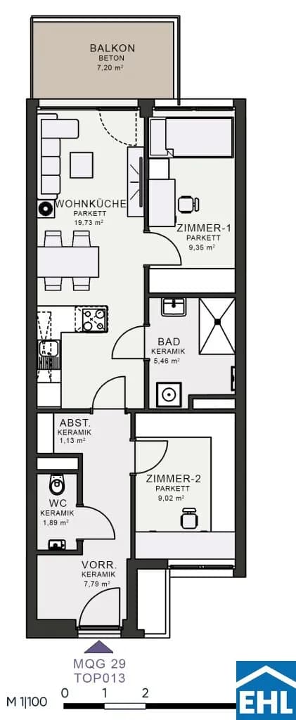 3-Zimmer-Wohnung mieten in Graz – 54,07 m², € 803 – Bild 7 von 7