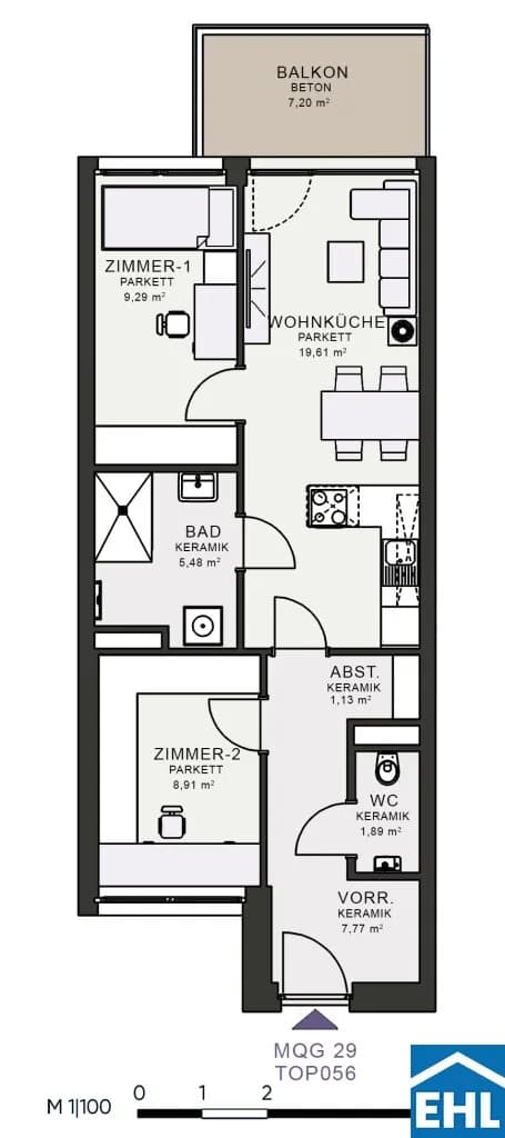 3-Zimmer-Wohnung mieten in Graz – 54,8 m², € 846 – Bild 7 von 7