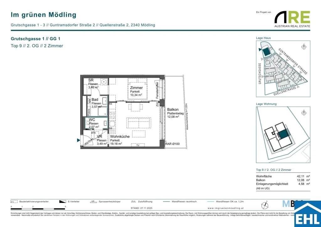2-Zimmer-Wohnung kaufen in Mödling – 42,11 m², € 298.500 – Bild 9 von 9