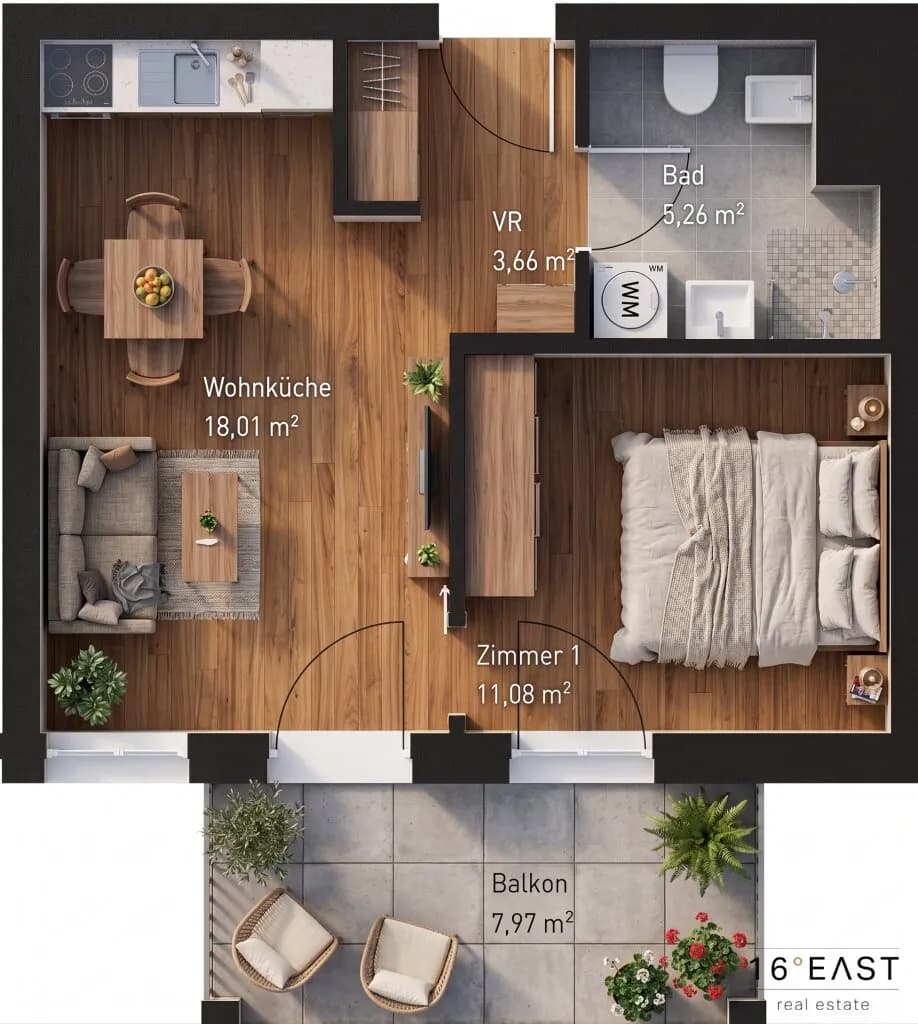 4-Zimmer-Wohnung kaufen in Wien – 38,01 m², € 232.035 – Bild 8 von 8