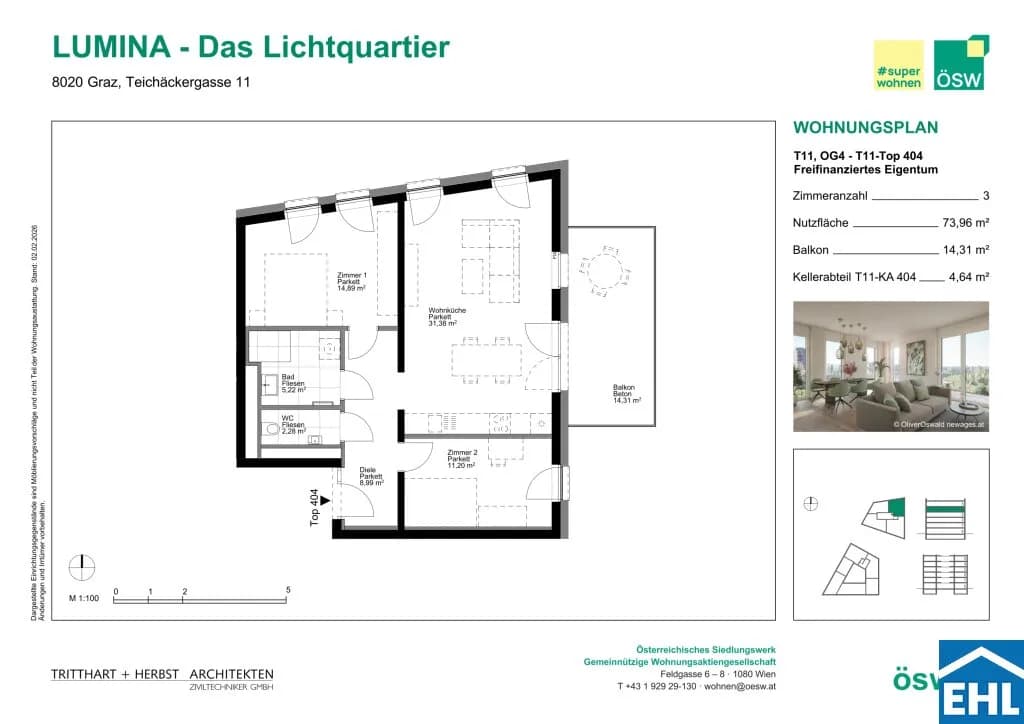 3-Zimmer-Wohnung kaufen in Graz – 73,94 m², € 344.000 – Bild 9 von 9