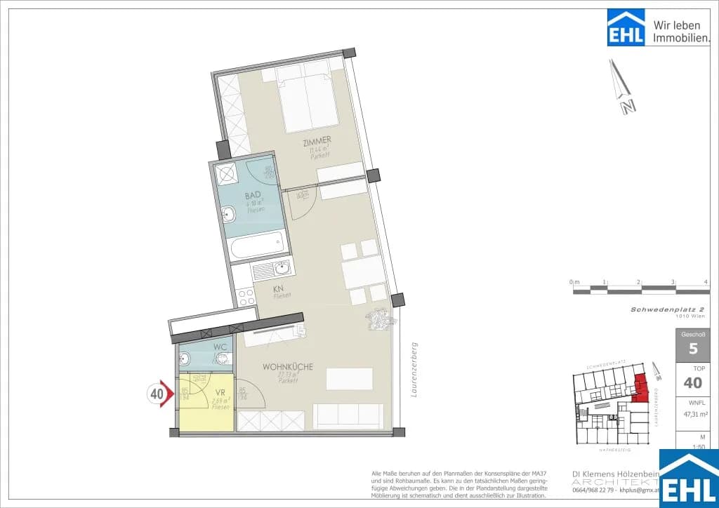 Immobilie kaufen in Wien – 47,31 m², € 540.000 – Bild 17 von 17