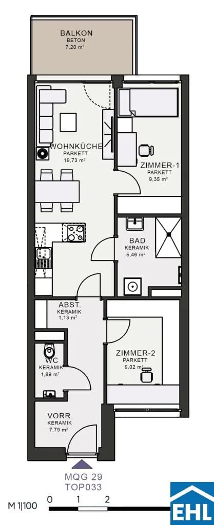 3-Zimmer-Wohnung mieten in Graz – 55,33 m², € 819 – Bild 7 von 7