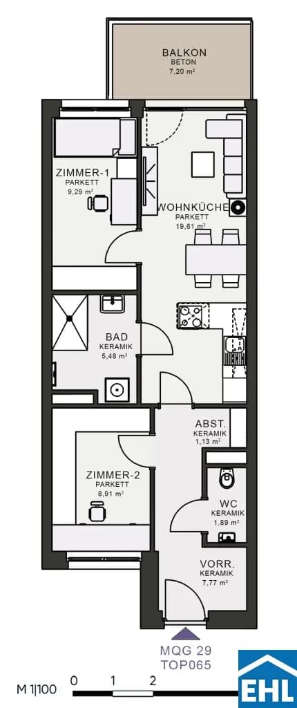 3-Zimmer-Wohnung mieten in Graz – 54,07 m², € 846 – Bild 7 von 7