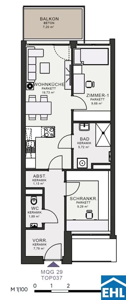 3-Zimmer-Wohnung mieten in Graz – 56,3 m², € 831 – Bild 7 von 7