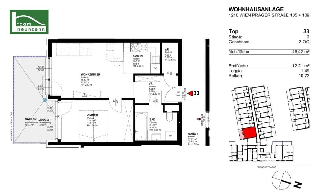 2-Zimmer-Wohnung mieten in Wien – 46,42 m², € 958 – Bild 18 von 18