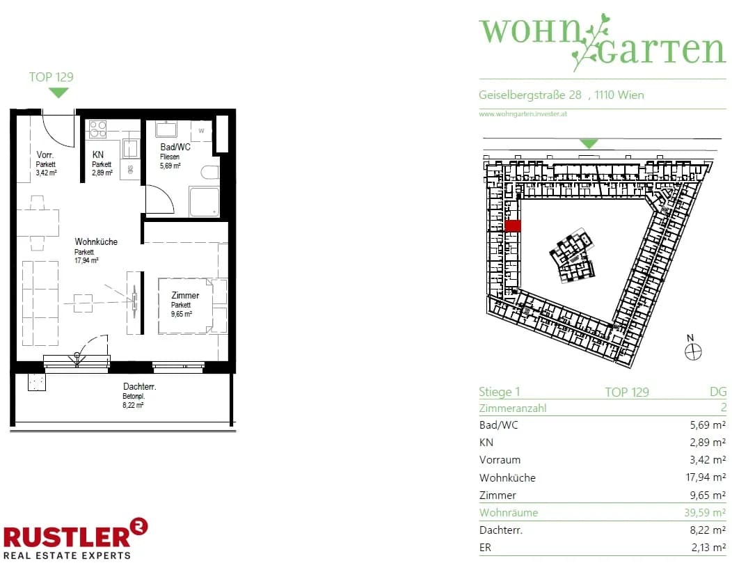 2-Zimmer-Wohnung mieten in Wien – 39,59 m², € 799 – Bild 7 von 7