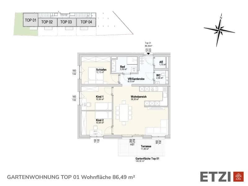 4-Zimmer-Wohnung kaufen in Krems Land – 86,49 m², € 409.500 – Bild 5 von 17