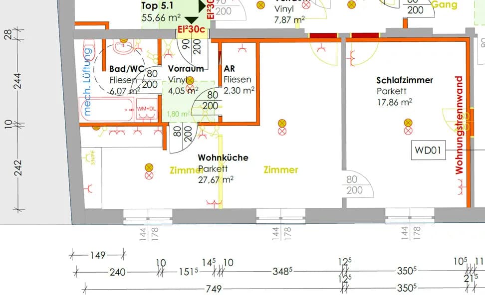 2-Zimmer-Wohnung mieten in Linz – 55,66 m², € 899 – Bild 11 von 11