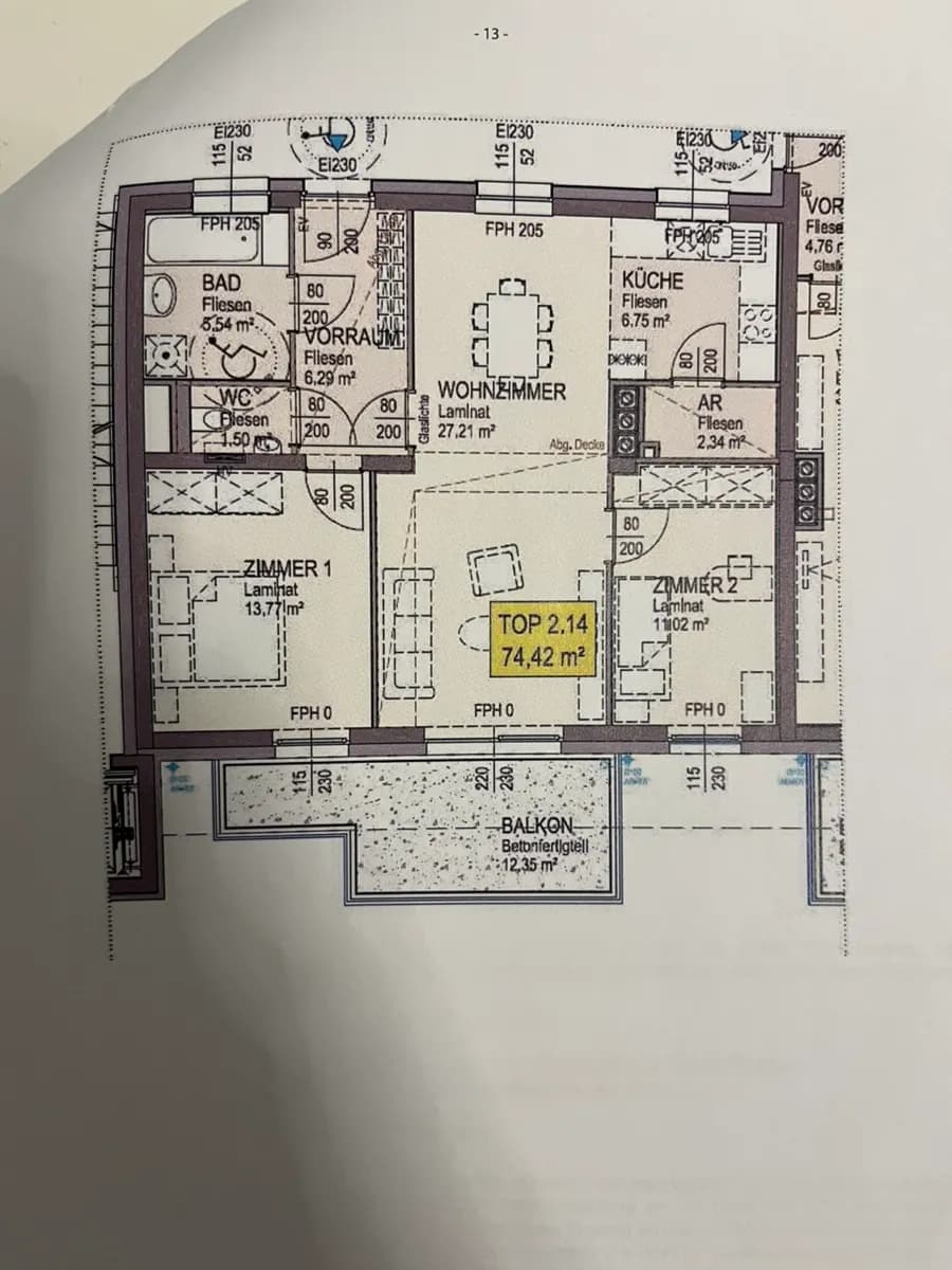 3-Zimmer-Wohnung mieten in Tulln – 74 m², € 760