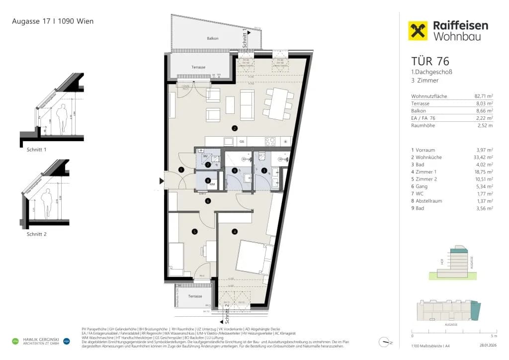 3-Zimmer-Wohnung kaufen in Wien – 82,71 m², € 952.700 – Bild 5 von 5