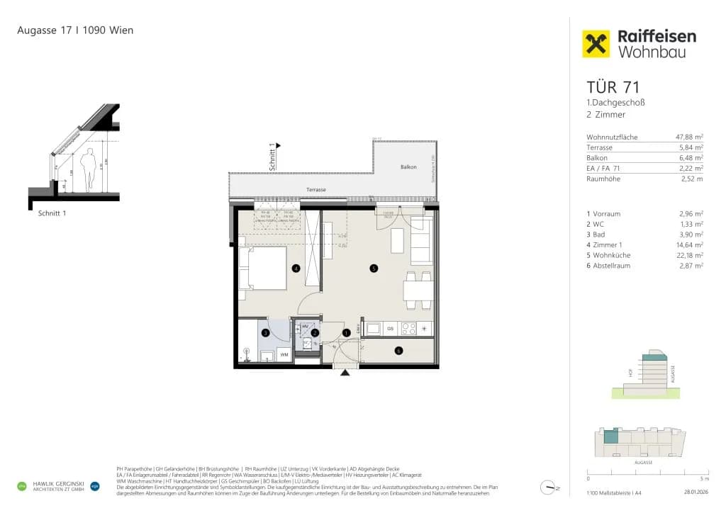 2-Zimmer-Wohnung kaufen in Wien – 47,79 m², € 566.200 – Bild 5 von 5