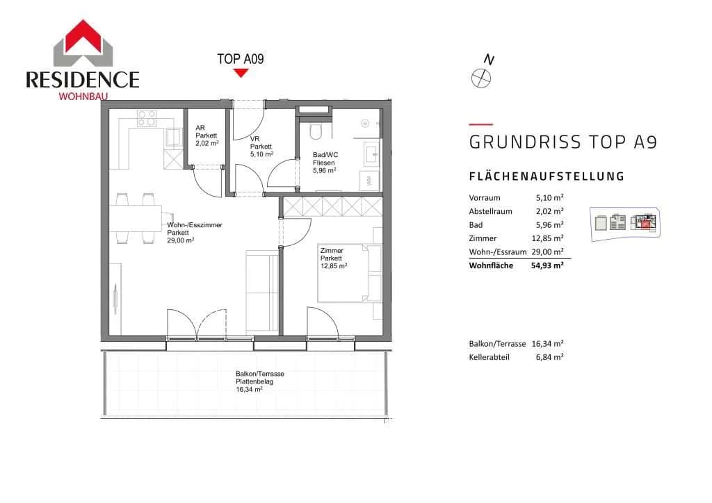 2-Zimmer-Wohnung kaufen in Salzburg-Umgebung – 54,87 m², € 358.000 – Bild 4 von 4