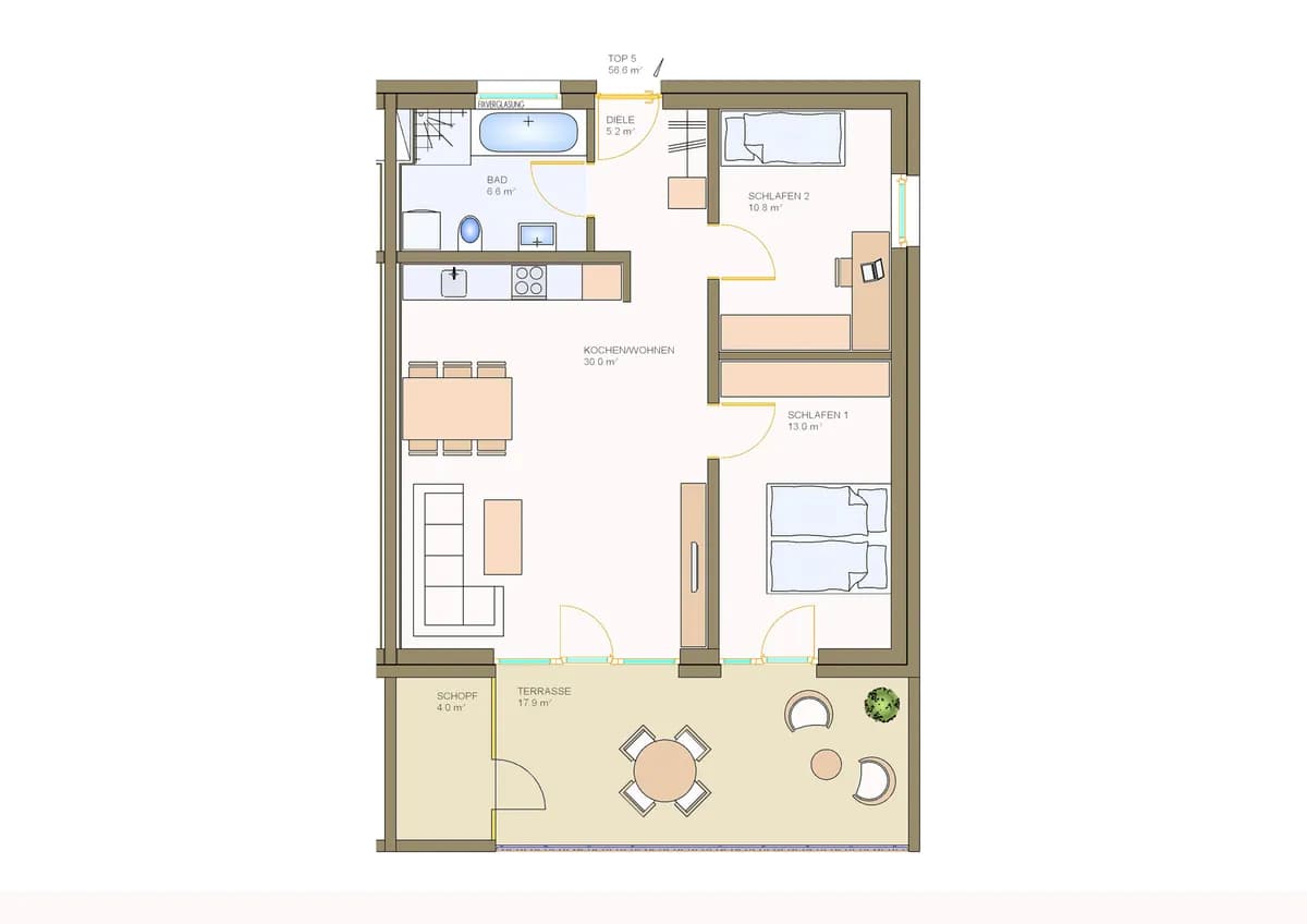 3-Zimmer-Wohnung mieten in Bregenz – 65,66 m², € 1.500 – Bild 2 von 5
