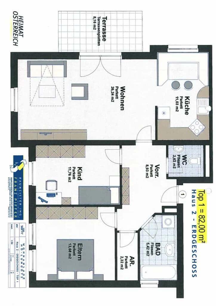 3-Zimmer-Wohnung mieten in Hallein – 81,81 m², € 1.092 – Bild 8 von 8