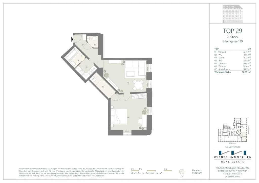 2-Zimmer-Wohnung kaufen in Wien – 56,59 m², € 254.660 – Bild 16 von 18