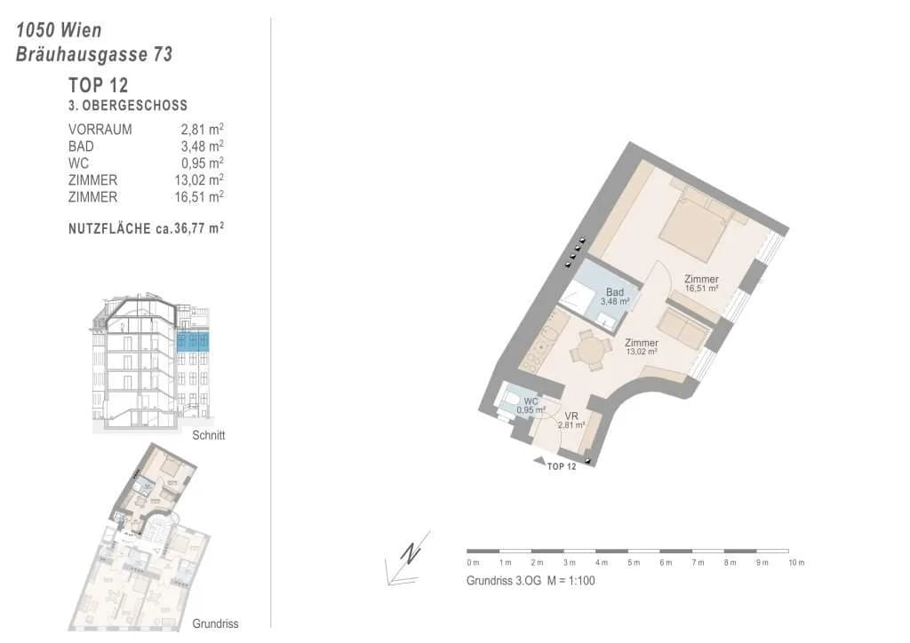 2-Zimmer-Wohnung kaufen in Wien – 36,77 m², € 257.390 – Bild 6 von 6