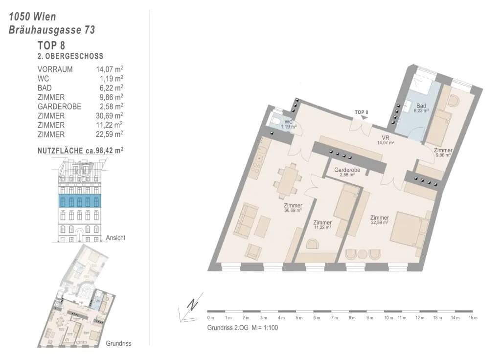 4-Zimmer-Wohnung kaufen in Wien – 98,42 m², € 649.572 – Bild 6 von 6