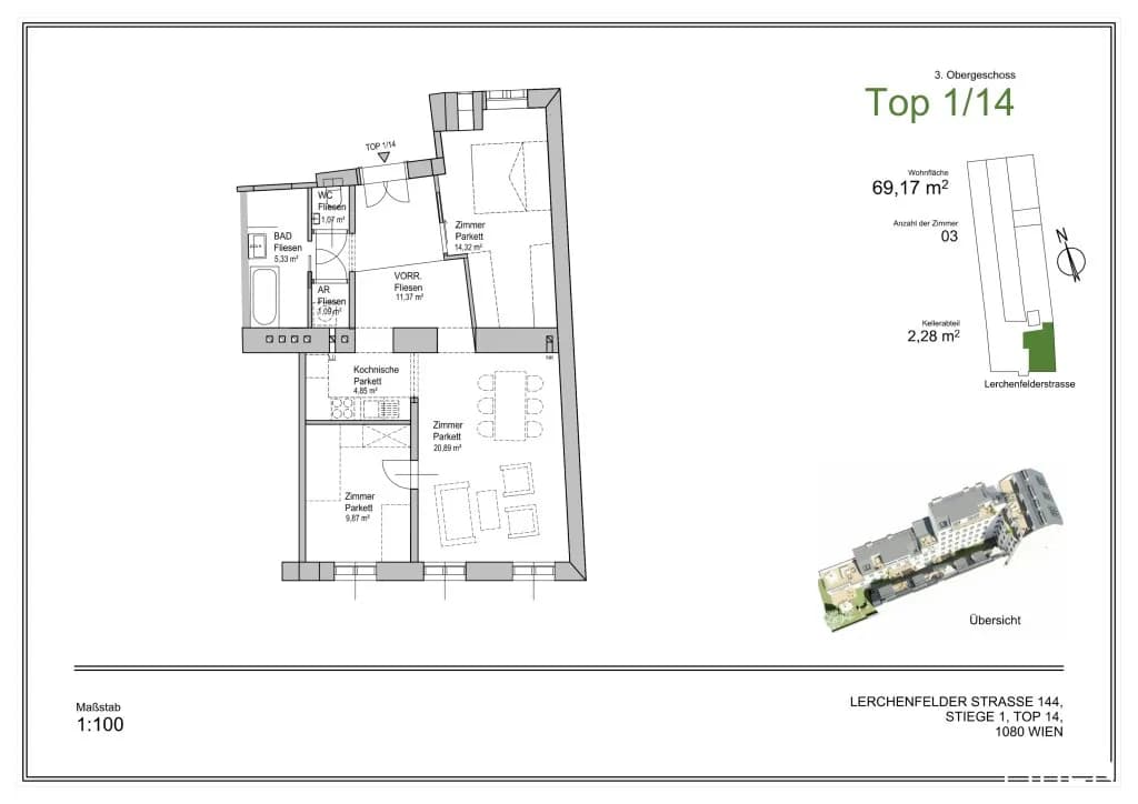 3-Zimmer-Wohnung kaufen in Wien – 69 m², € 629.000 – Bild 11 von 11