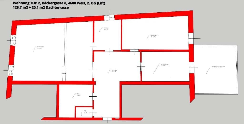 3-Zimmer-Wohnung mieten in Wels – 126 m², € 1.496 – Bild 15 von 15