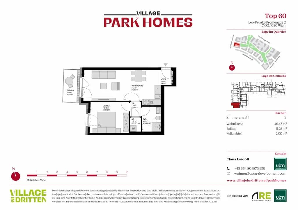 2-Zimmer-Wohnung kaufen in Wien – 46,06 m², € 379.000 – Bild 9 von 9