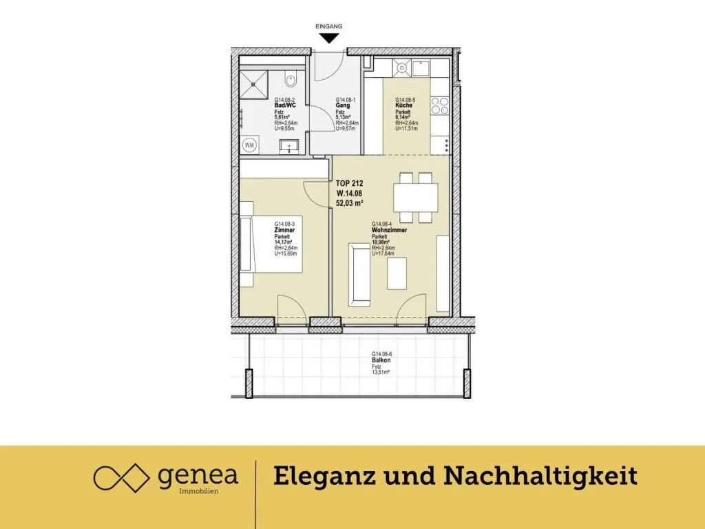 2-Zimmer-Wohnung kaufen in Graz – 52,03 m², € 300.167 – Bild 2 von 13